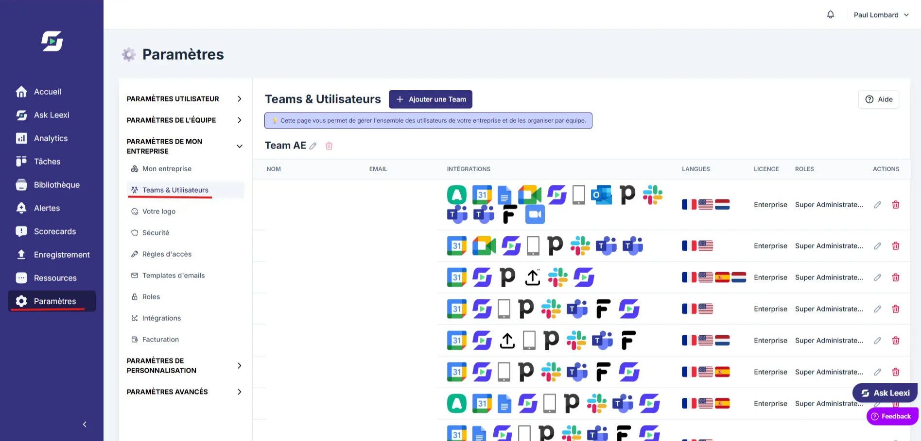 Accès à Teams & Utilisateurs