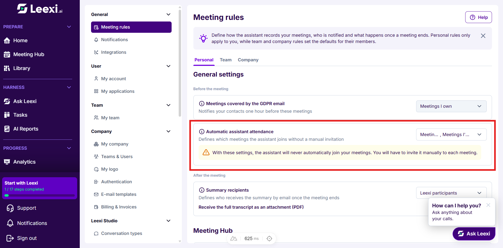 Automatic-venue-of-the-assistant-meeting-rules