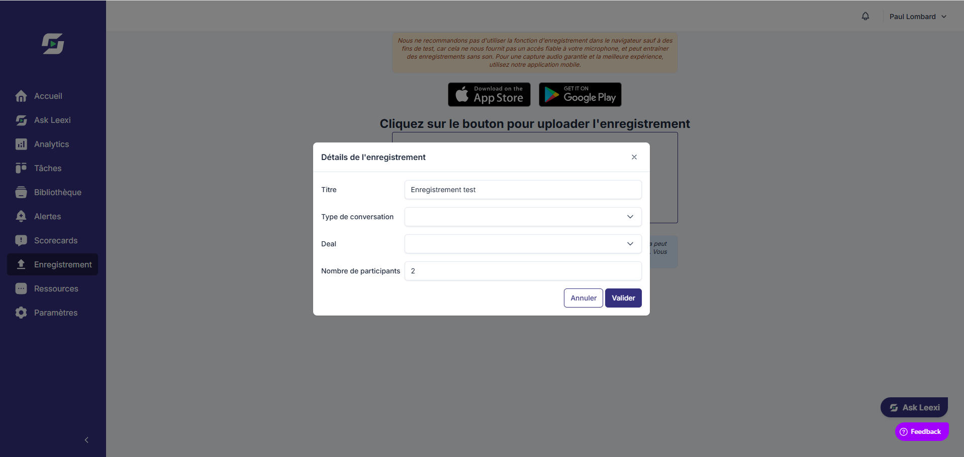 Téléversement de fichier