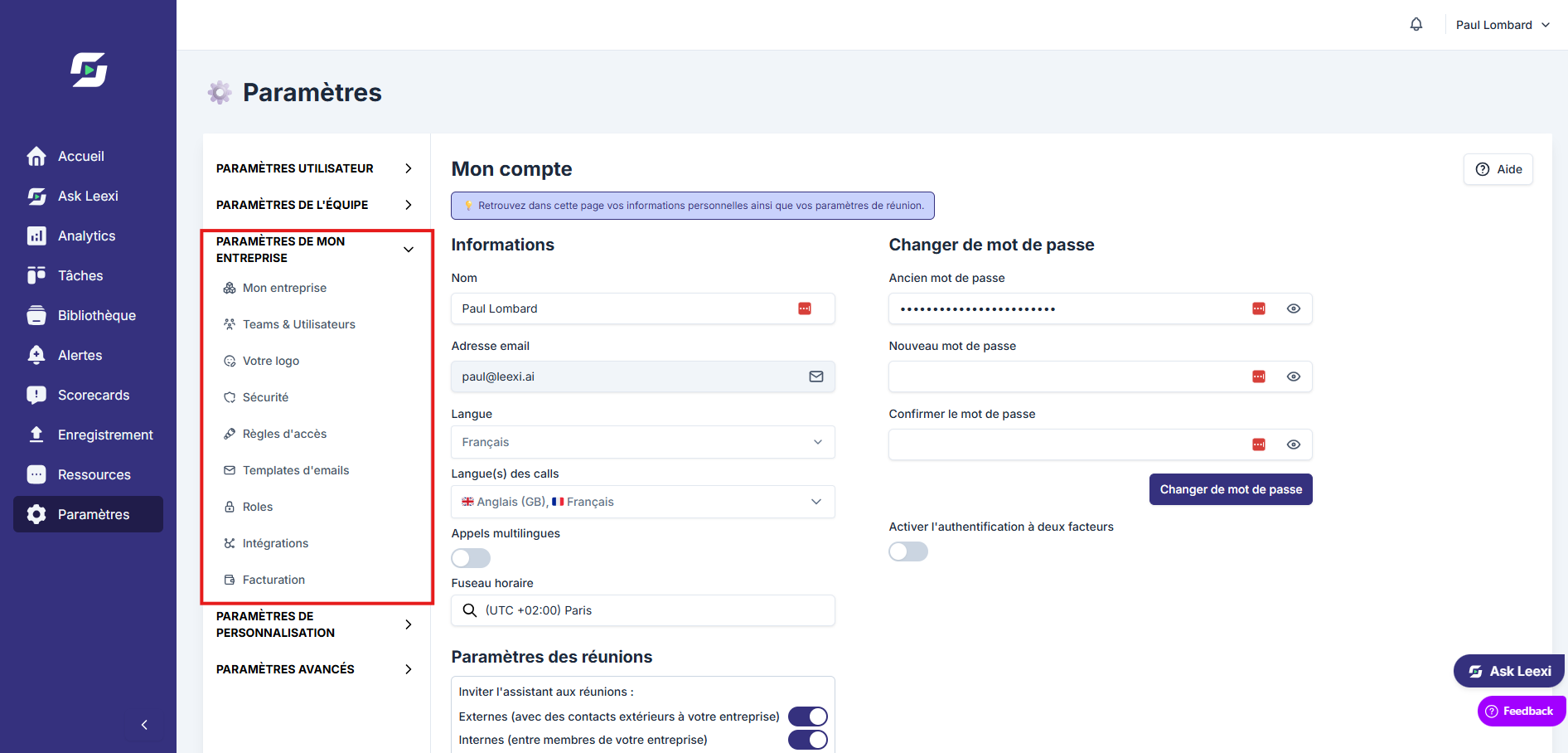 Accès du super admin