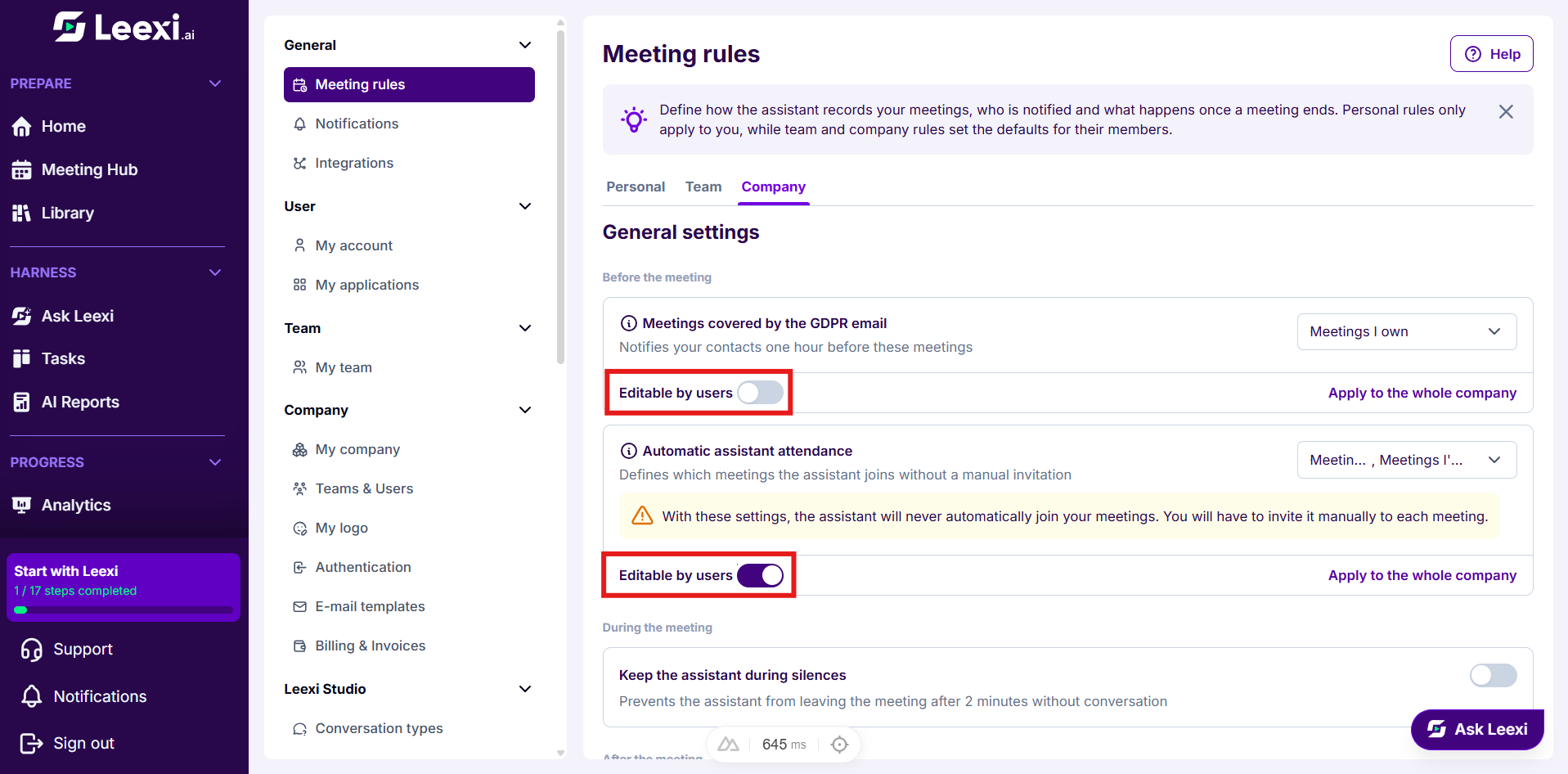 Editable-by-users-meeting-rules