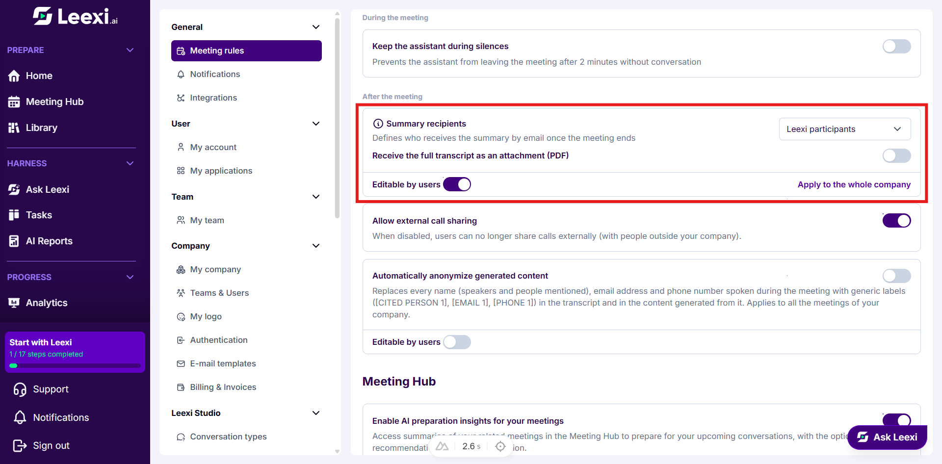Sending-summary-to-meeting-rules