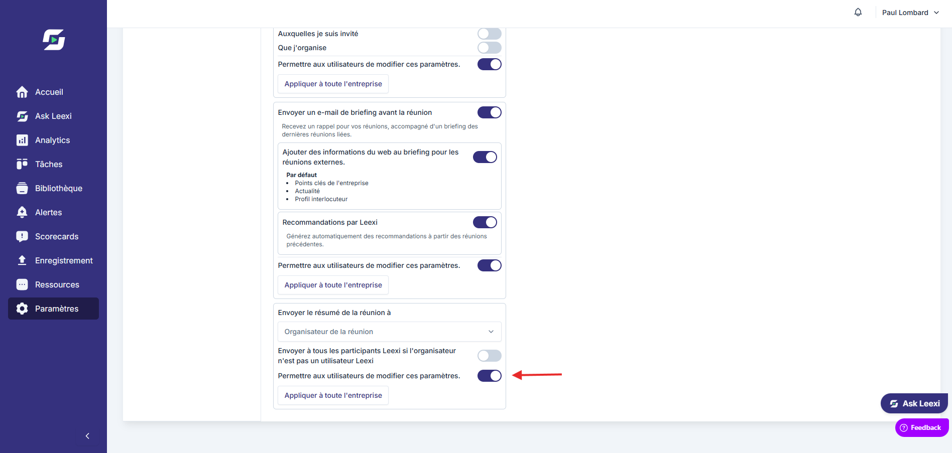 Restriction utilisateur