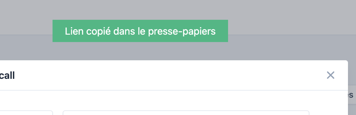 Copie du lien de partage