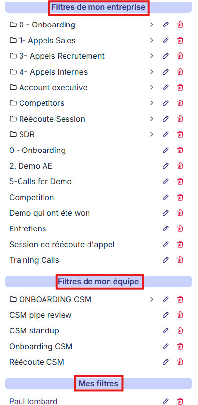 Confidentialité des filtres