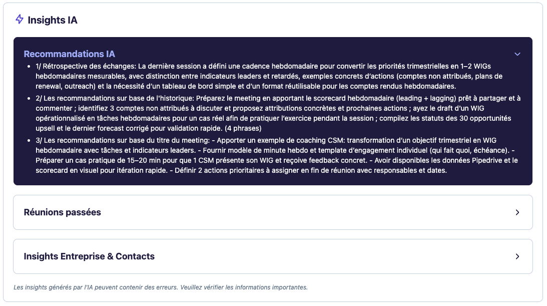 Recommandation IA