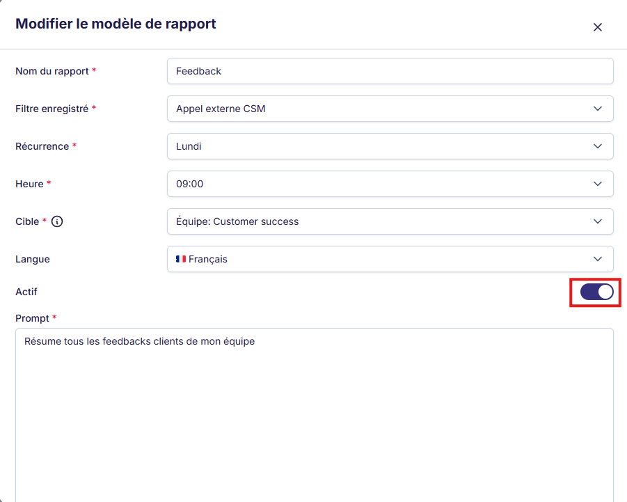 Rapport actif