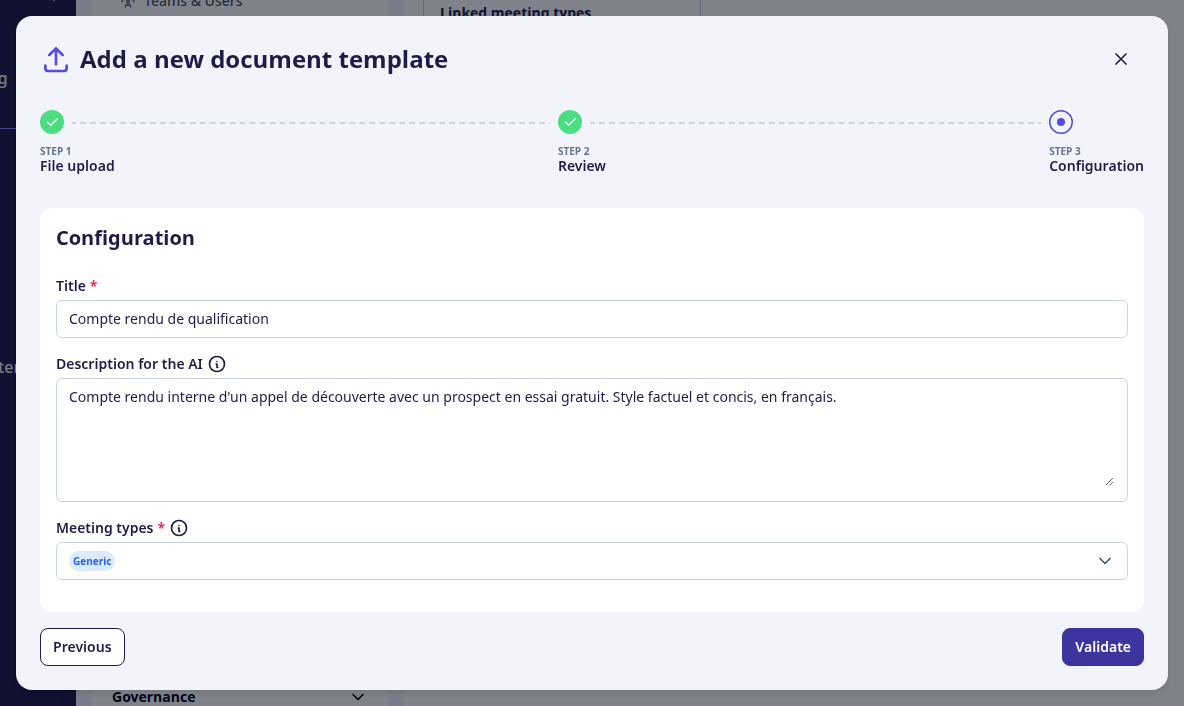 Step 3: configuration