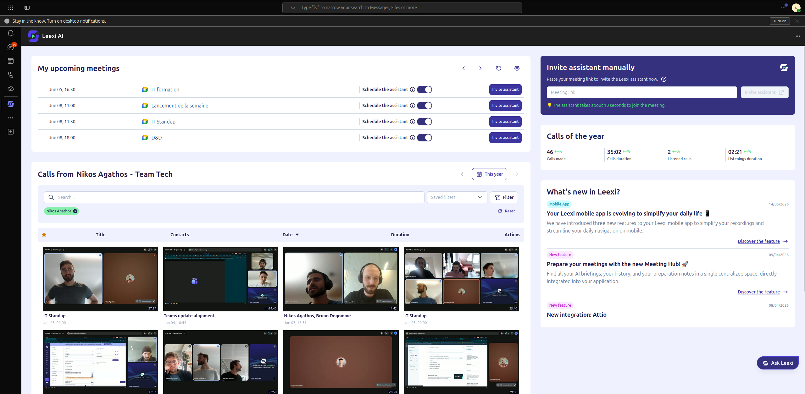 Leexi AI dans Microsoft Teams