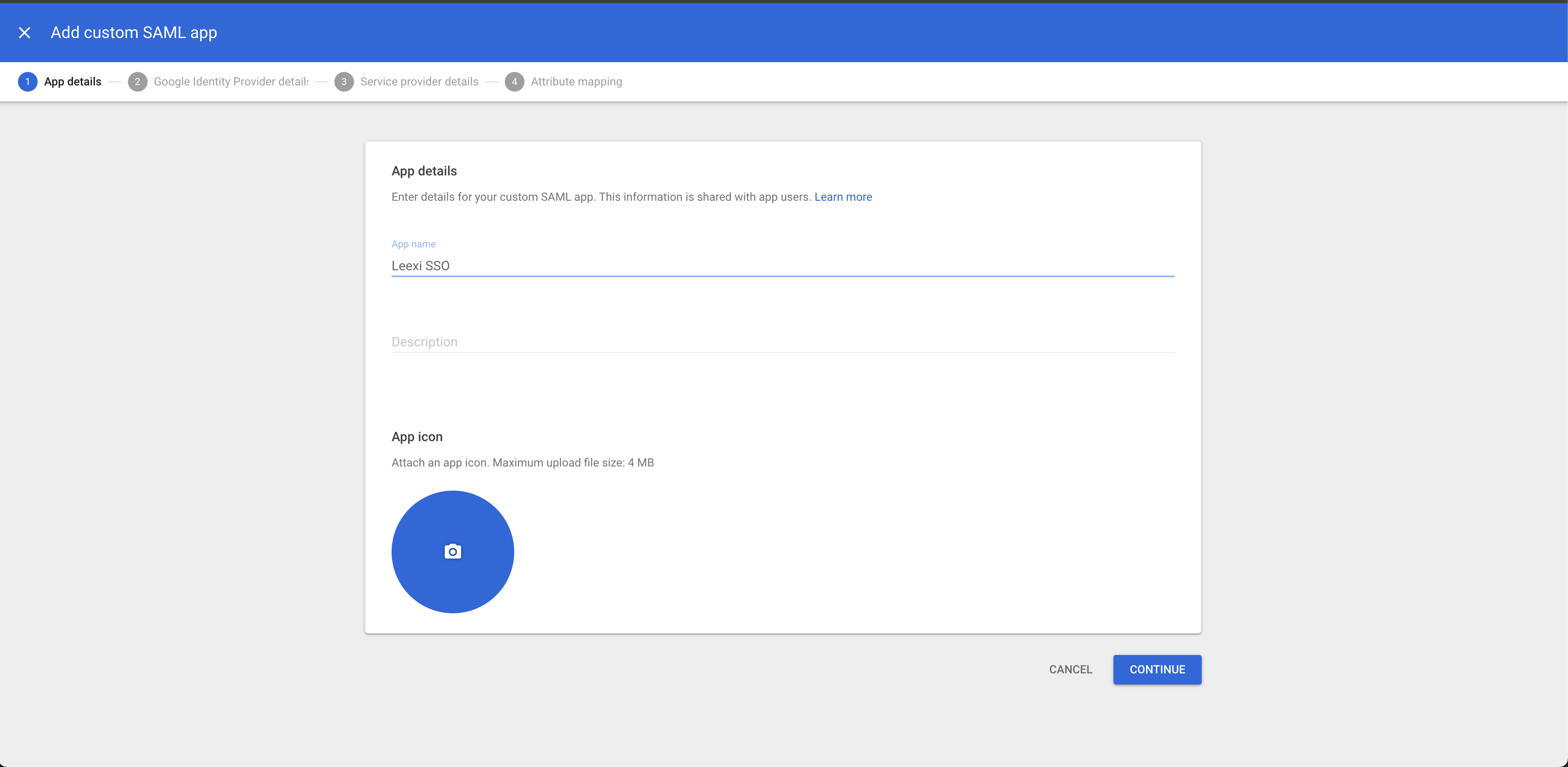 Ajouter une application SAML personnalisée