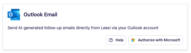 Outlook Email card in Integrations