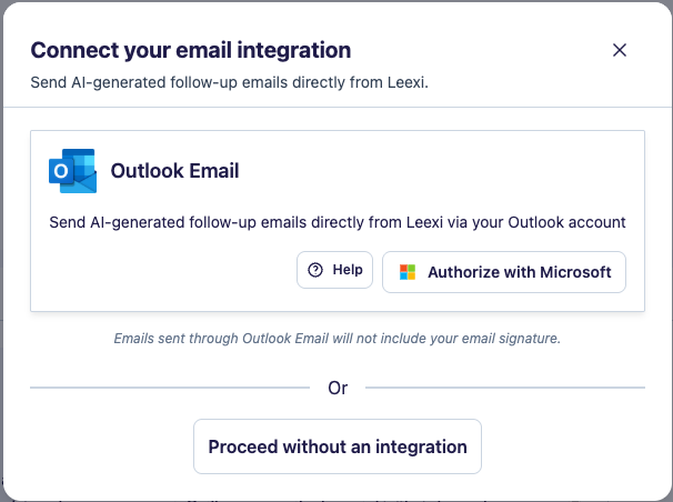 Window offering to connect a sending mailbox