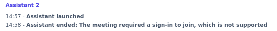 Raison de fin Sign-in required