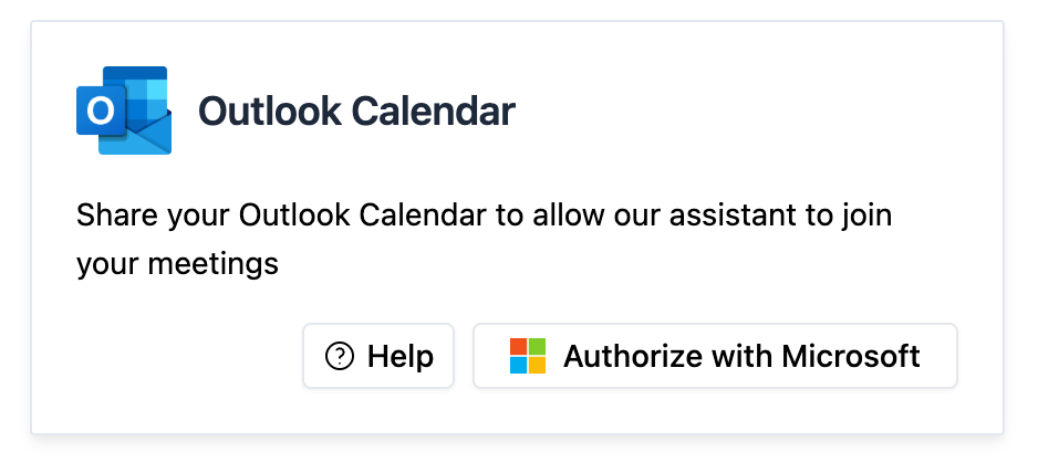 Autorisation de l'intégration Outlook dans Mes intégrations