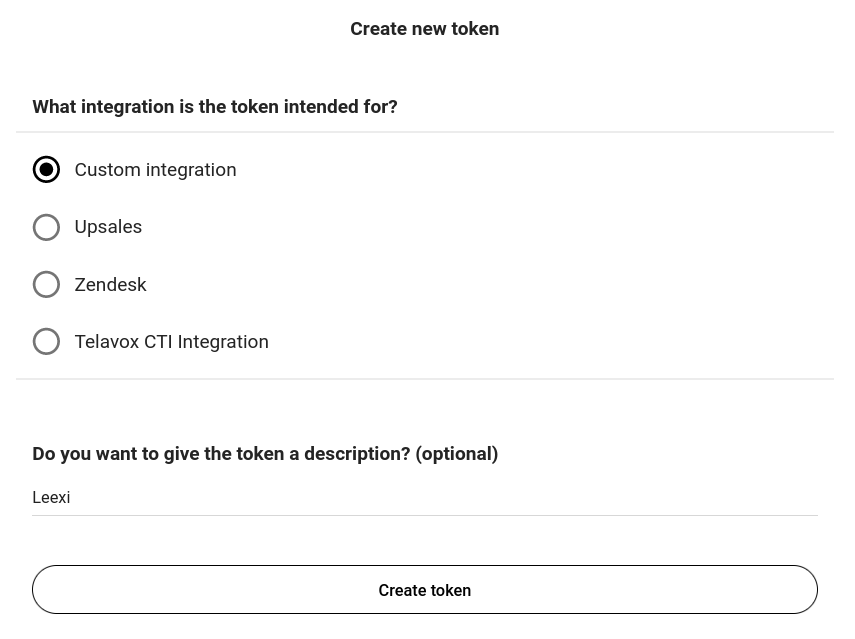 Création d'un token Custom integration dans Flow