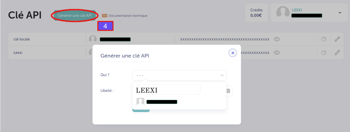 Génération d'une clé API dans Ringover