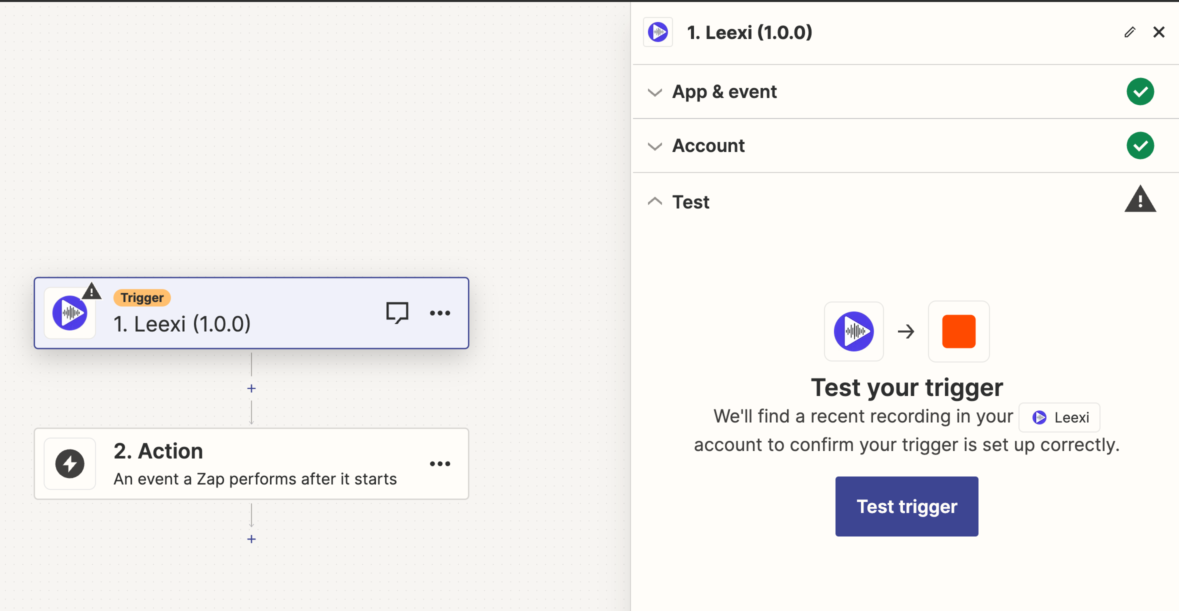 Test du déclencheur Zapier